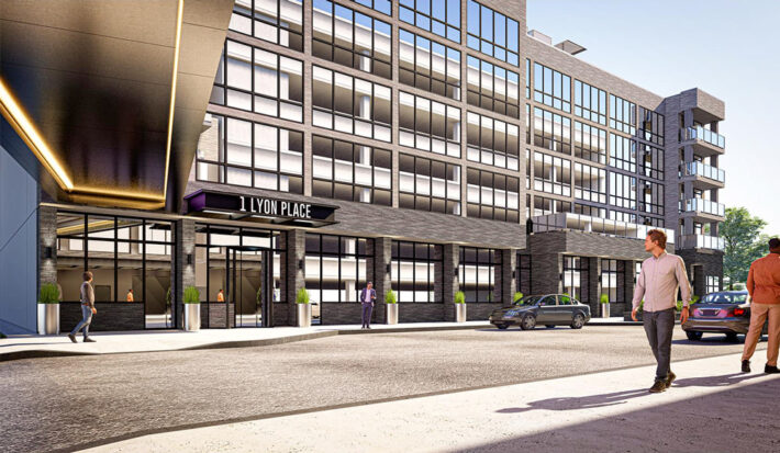 Entrance 3D design of the One Lyon building